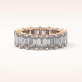 10.23 TCW Emerald Shaped Moissanite Full Eternity Wedding Band