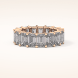 10.23 TCW Emerald Shaped Moissanite Full Eternity Wedding Band