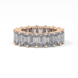 Full Eternity Wedding Band with 10.23 TCW Emerald Cut Moissanite – Yellow, White, or Rose Gold