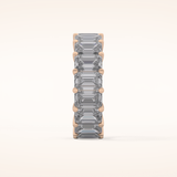 10.23 TCW Emerald Shaped Moissanite Full Eternity Wedding Band