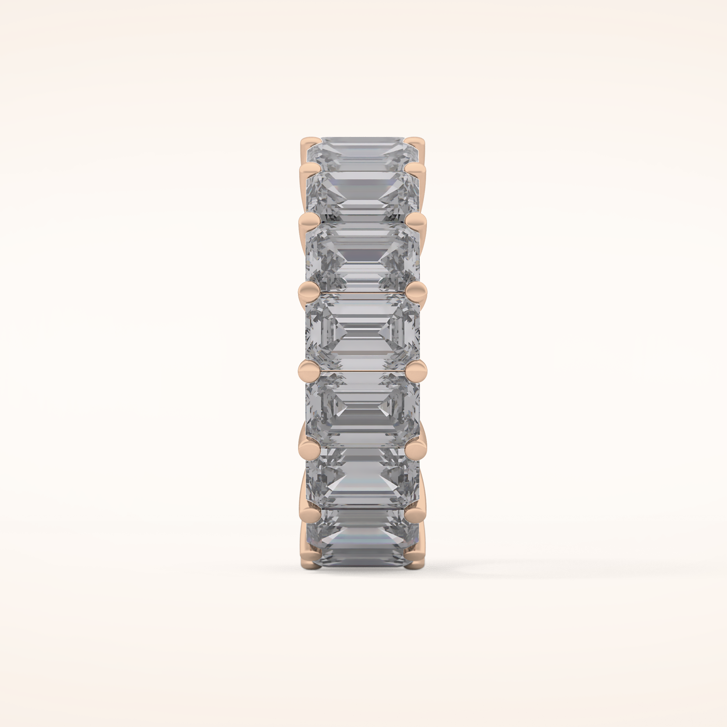 10.23 TCW Emerald Shaped Moissanite Full Eternity Wedding Band