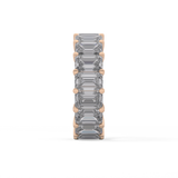 Full Eternity Wedding Band with 10.23 TCW Emerald Cut Moissanite – Yellow, White, or Rose Gold