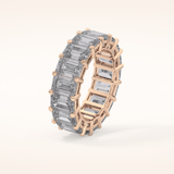 10.23 TCW Emerald Shaped Moissanite Full Eternity Wedding Band