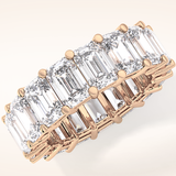 10.23 TCW Emerald Shaped Moissanite Full Eternity Wedding Band