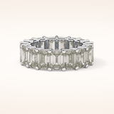 10.23 TCW Emerald Shaped Moissanite Full Eternity Wedding Band