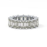 Full Eternity Wedding Band with 10.23 TCW Emerald Cut Moissanite – Yellow, White, or Rose Gold