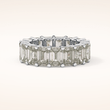 10.23 TCW Emerald Shaped Moissanite Full Eternity Wedding Band