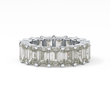 Full Eternity Wedding Band with 10.23 TCW Emerald Cut Moissanite – Yellow, White, or Rose Gold
