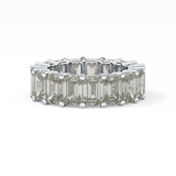 Full Eternity Wedding Band with 10.23 TCW Emerald Cut Moissanite – Yellow, White, or Rose Gold