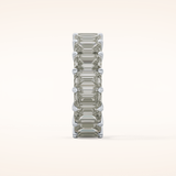 10.23 TCW Emerald Shaped Moissanite Full Eternity Wedding Band