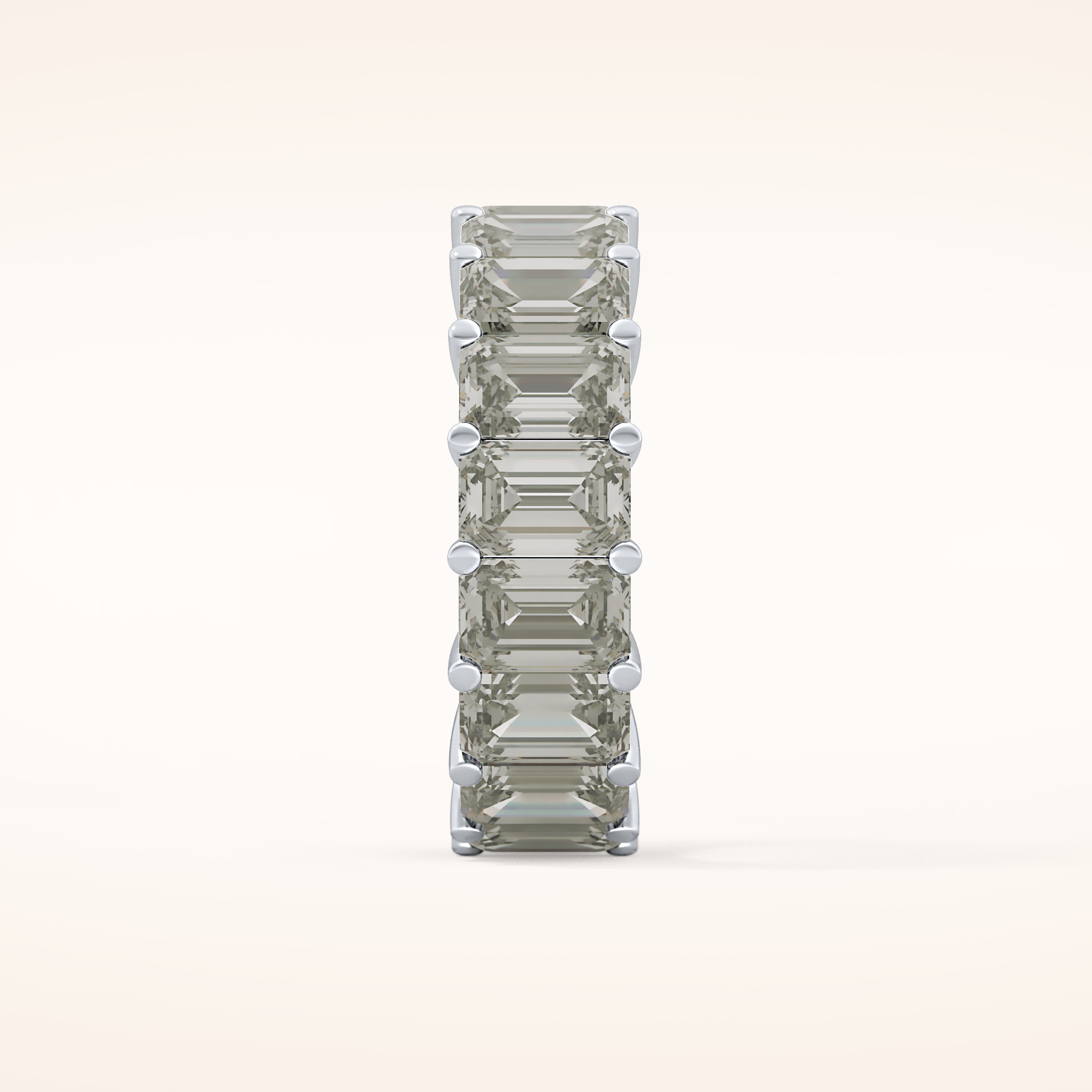 10.23 TCW Emerald Shaped Moissanite Full Eternity Wedding Band