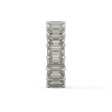 Full Eternity Wedding Band with 10.23 TCW Emerald Cut Moissanite – Yellow, White, or Rose Gold