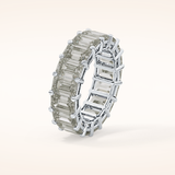 10.23 TCW Emerald Shaped Moissanite Full Eternity Wedding Band