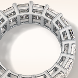 10.23 TCW Emerald Shaped Moissanite Full Eternity Wedding Band
