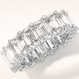 10.23 TCW Emerald Shaped Moissanite Full Eternity Wedding Band