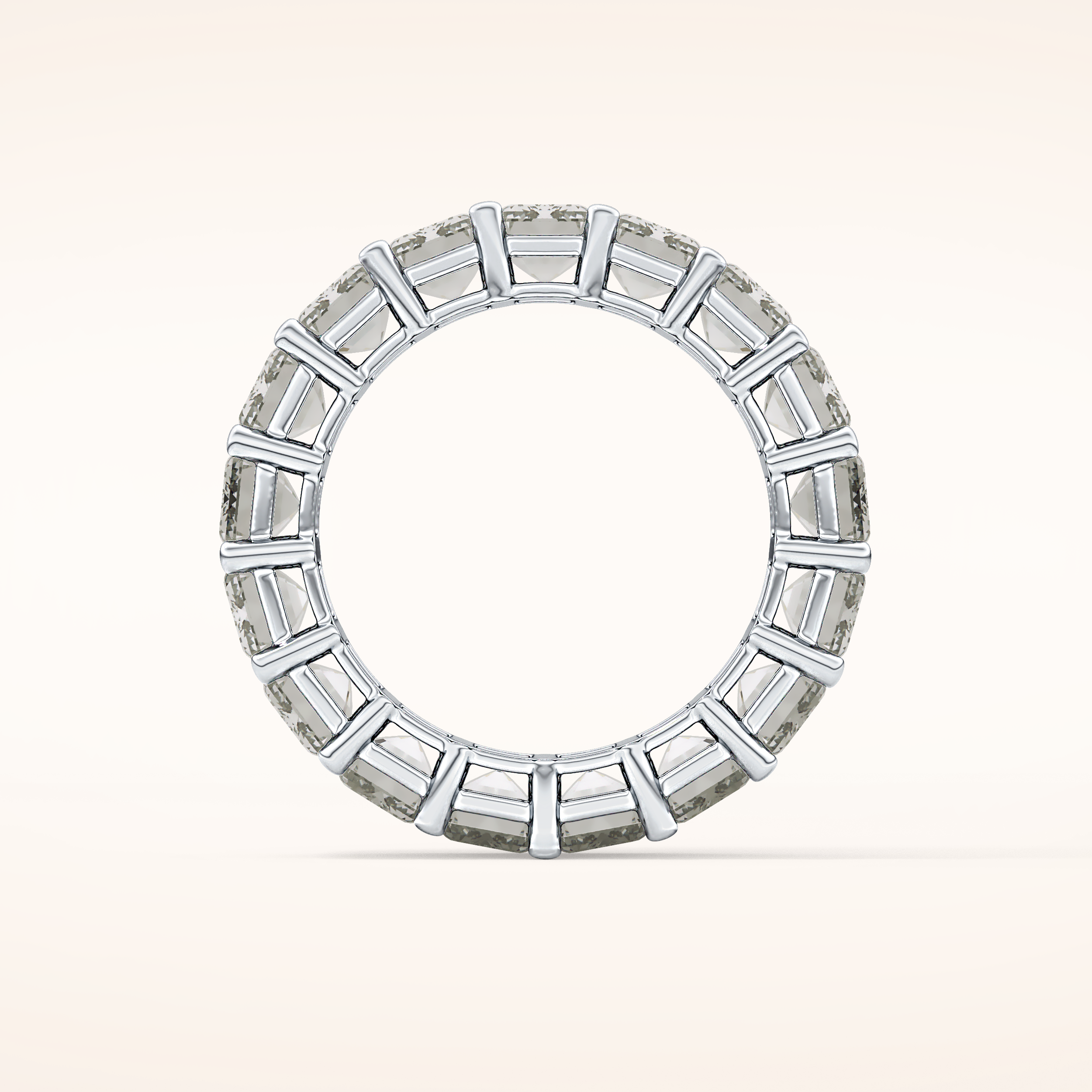 10.23 TCW Emerald Shaped Moissanite Full Eternity Wedding Band