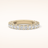 1.83 TCW Round Shaped Moissanite Half Eternity Wedding Band