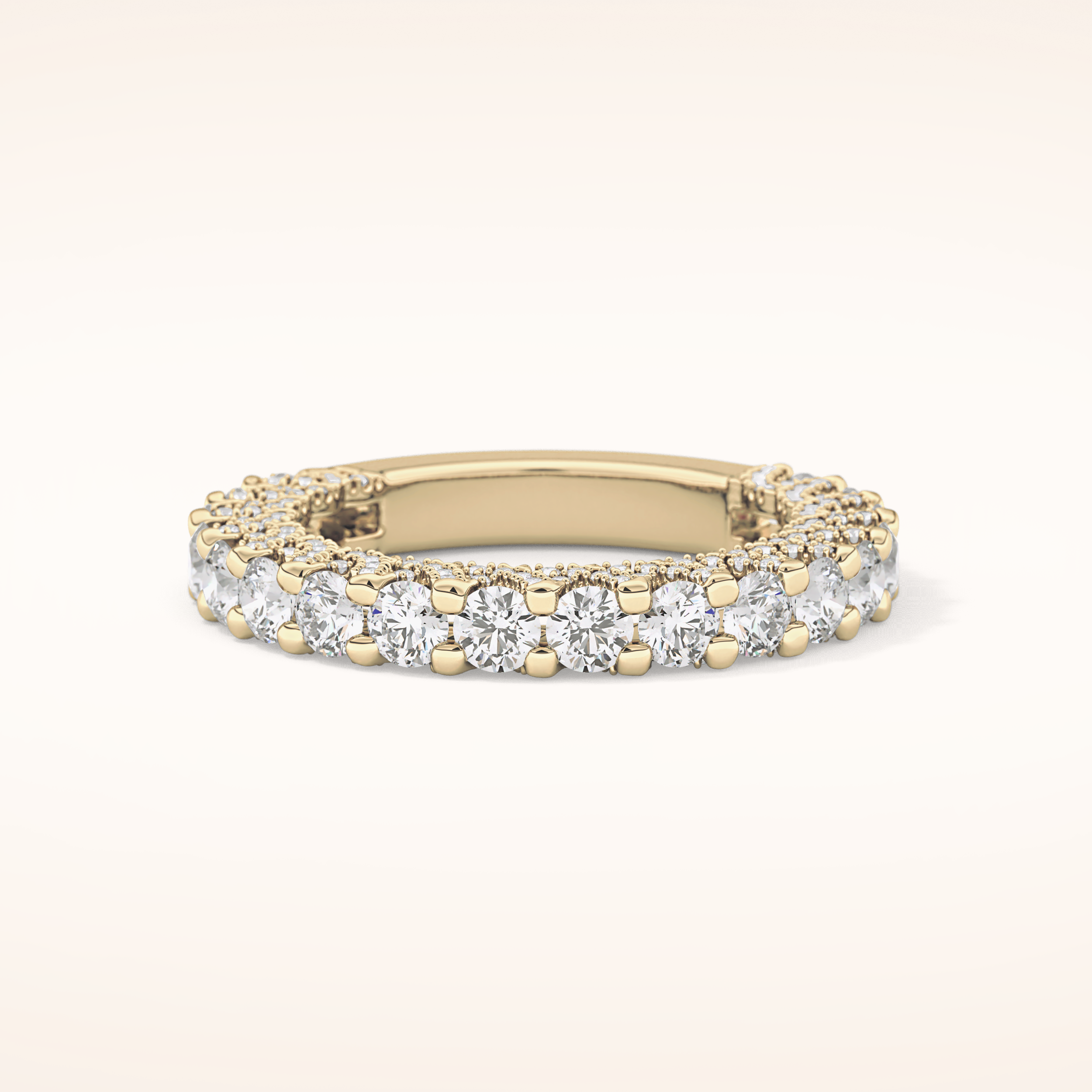 1.83 TCW Round Shaped Moissanite Half Eternity Wedding Band