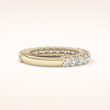 1.83 TCW Round Shaped Moissanite Half Eternity Wedding Band