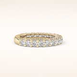 1.83 TCW Round Shaped Moissanite Half Eternity Wedding Band