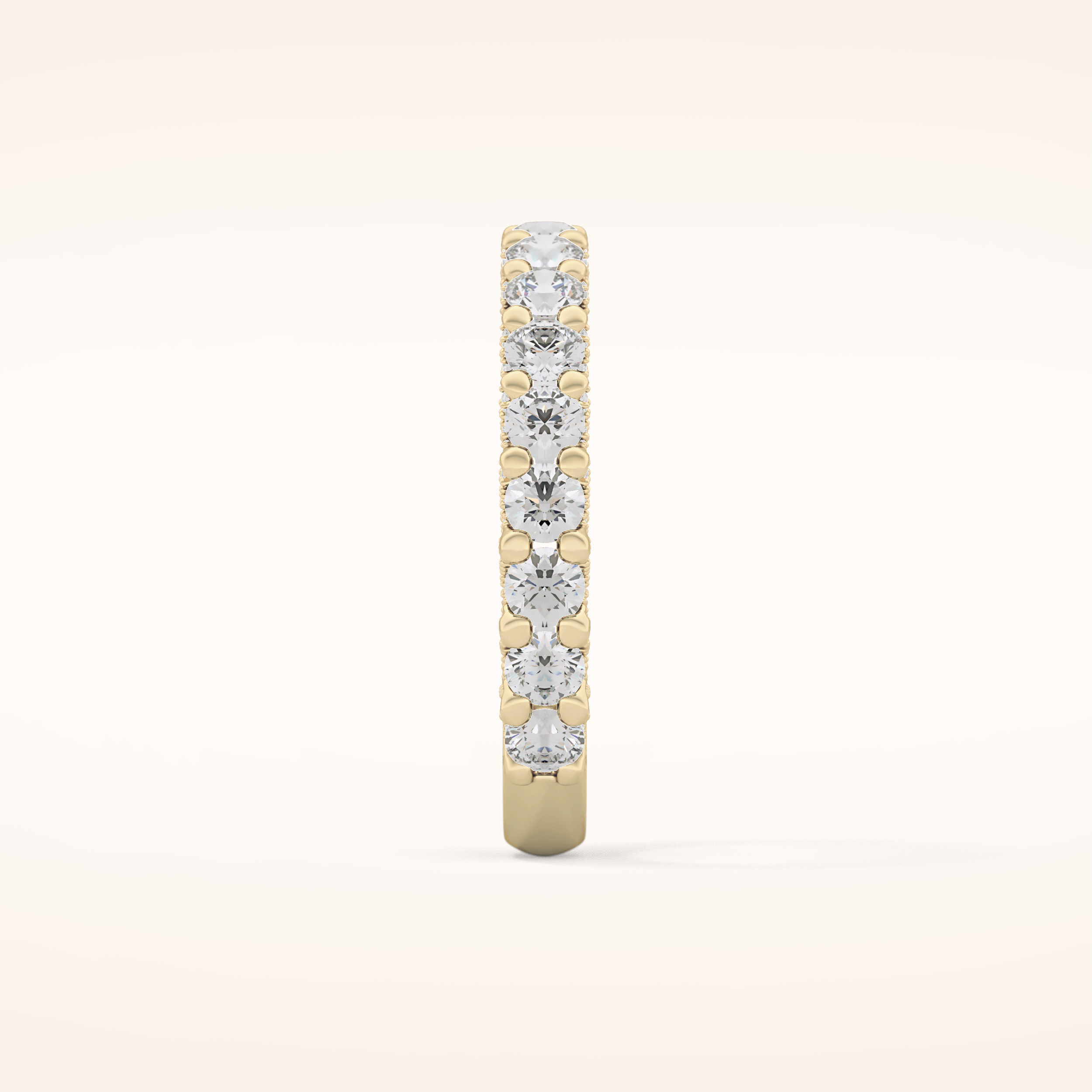 1.83 TCW Round Shaped Moissanite Half Eternity Wedding Band