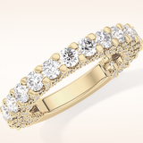 1.83 TCW Round Shaped Moissanite Half Eternity Wedding Band