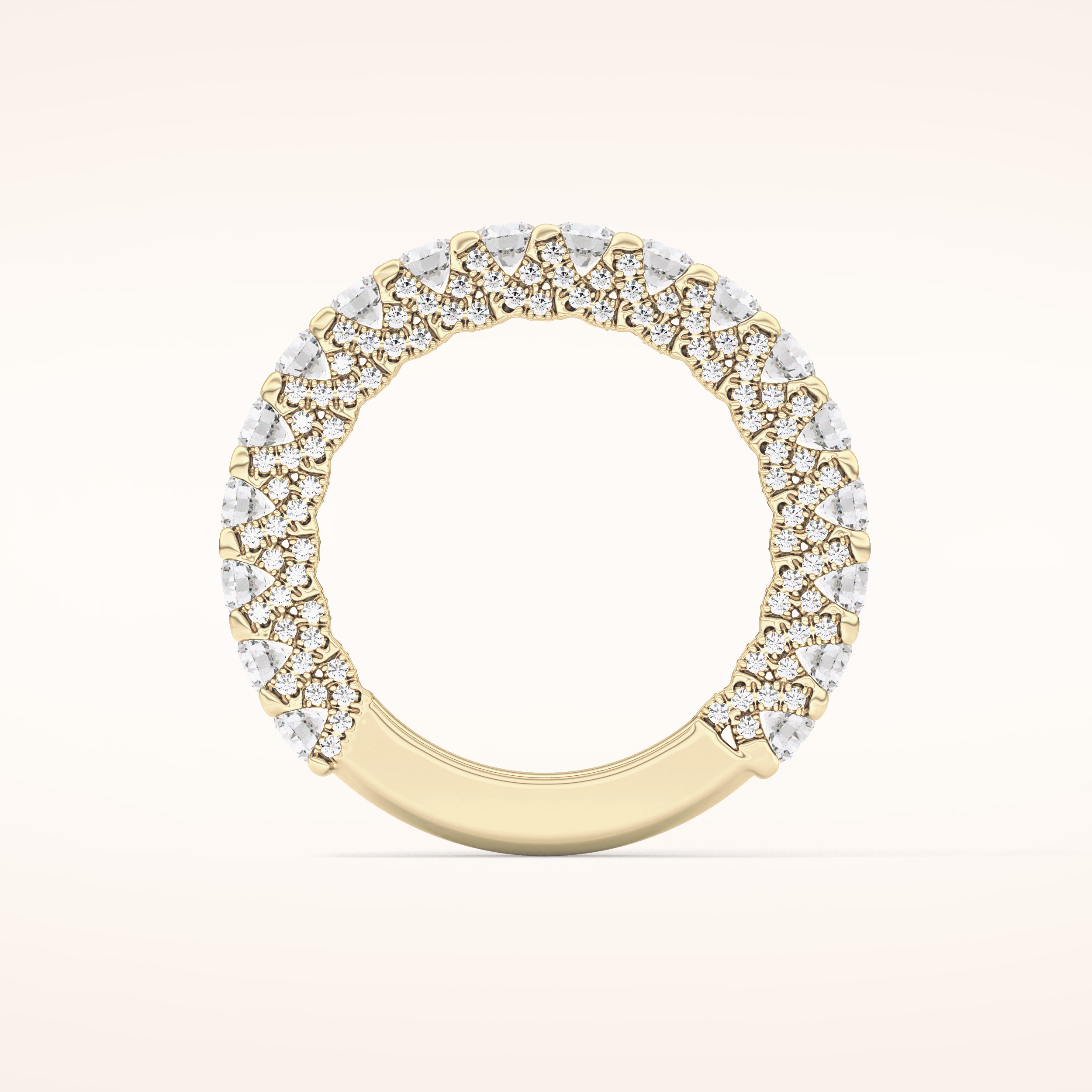 1.83 TCW Round Shaped Moissanite Half Eternity Wedding Band