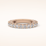 1.83 TCW Round Shaped Moissanite Half Eternity Wedding Band