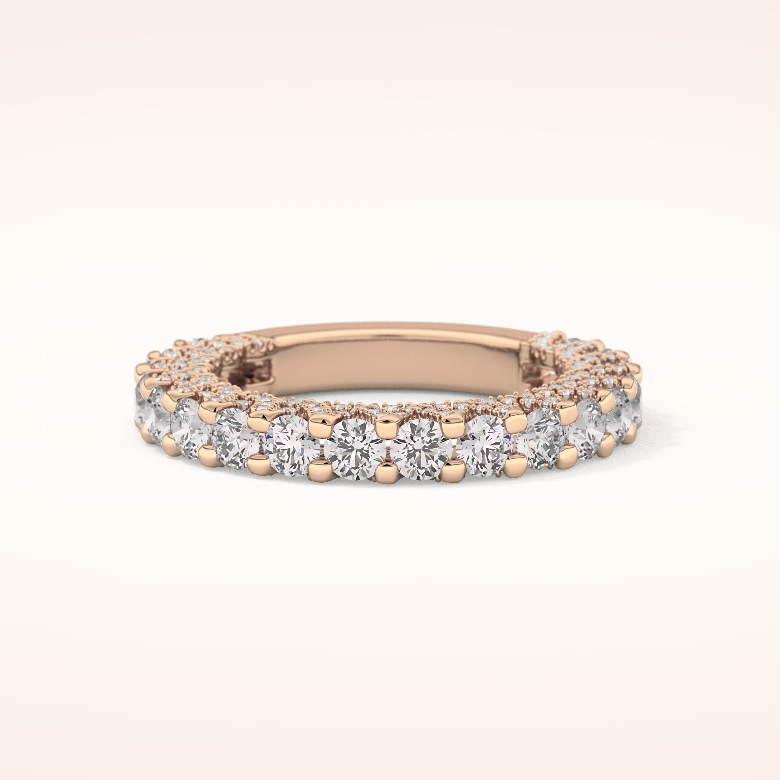 1.83 TCW Round Shaped Moissanite Half Eternity Wedding Band