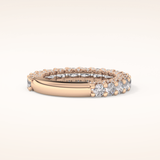 1.83 TCW Round Shaped Moissanite Half Eternity Wedding Band