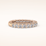 1.83 TCW Round Shaped Moissanite Half Eternity Wedding Band