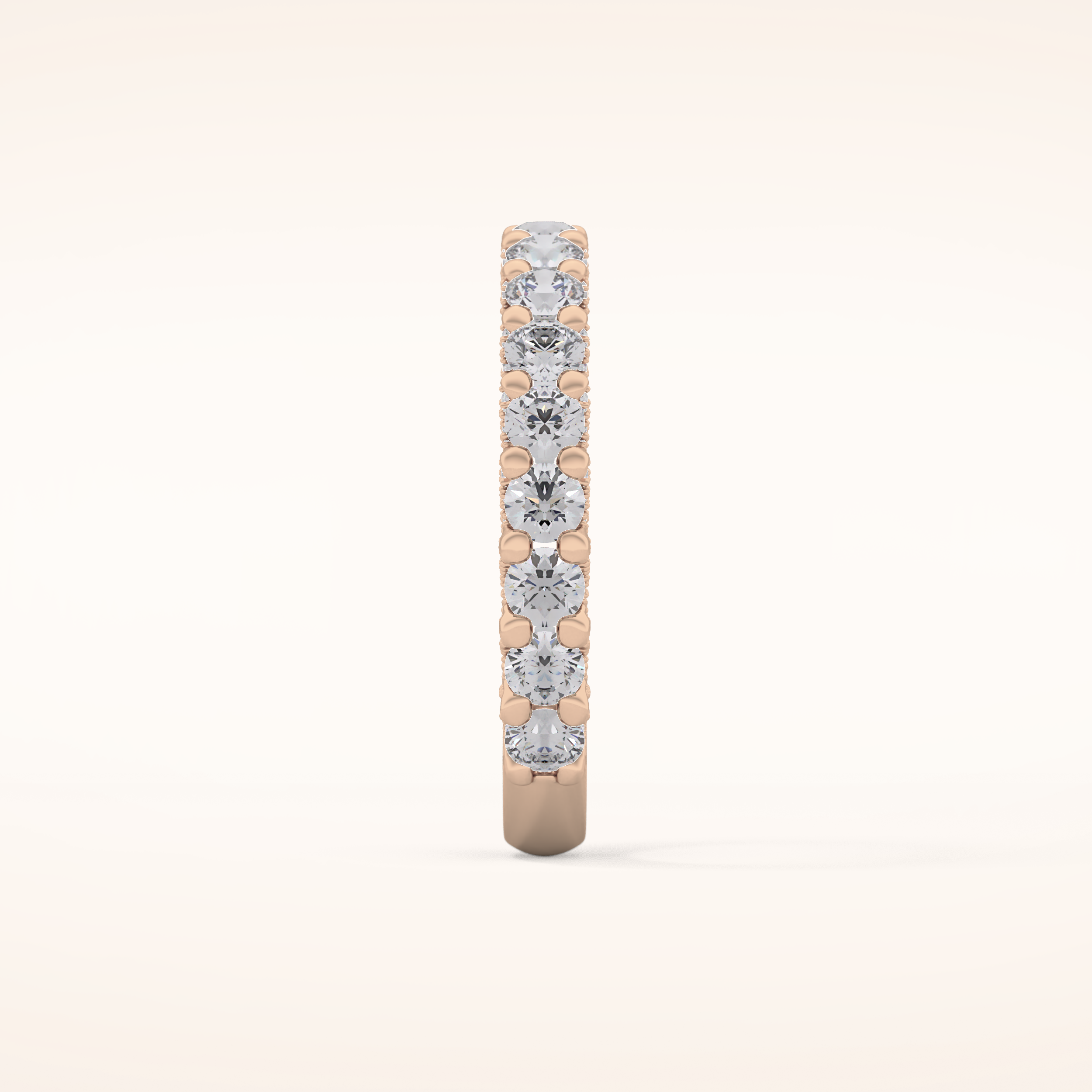 1.83 TCW Round Shaped Moissanite Half Eternity Wedding Band