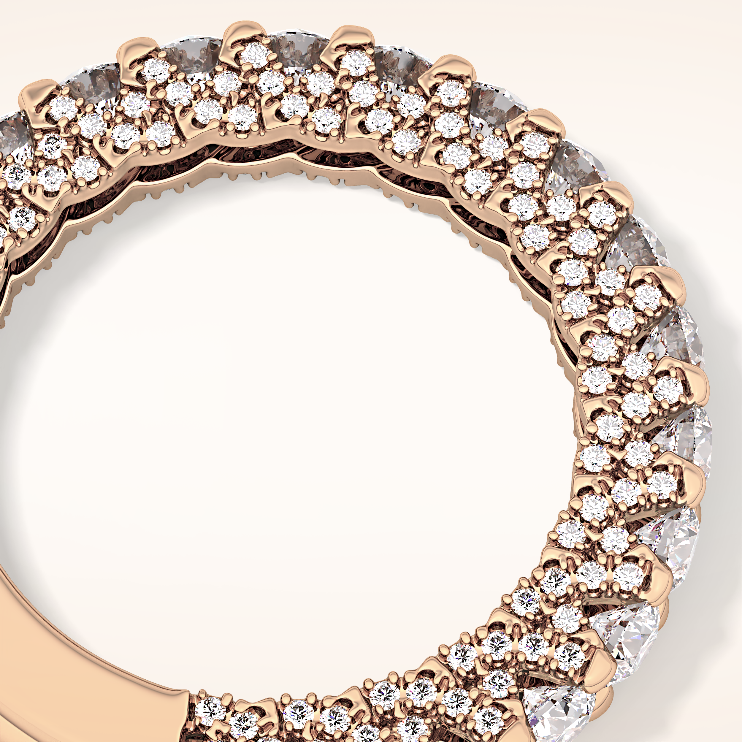 1.83 TCW Round Shaped Moissanite Half Eternity Wedding Band