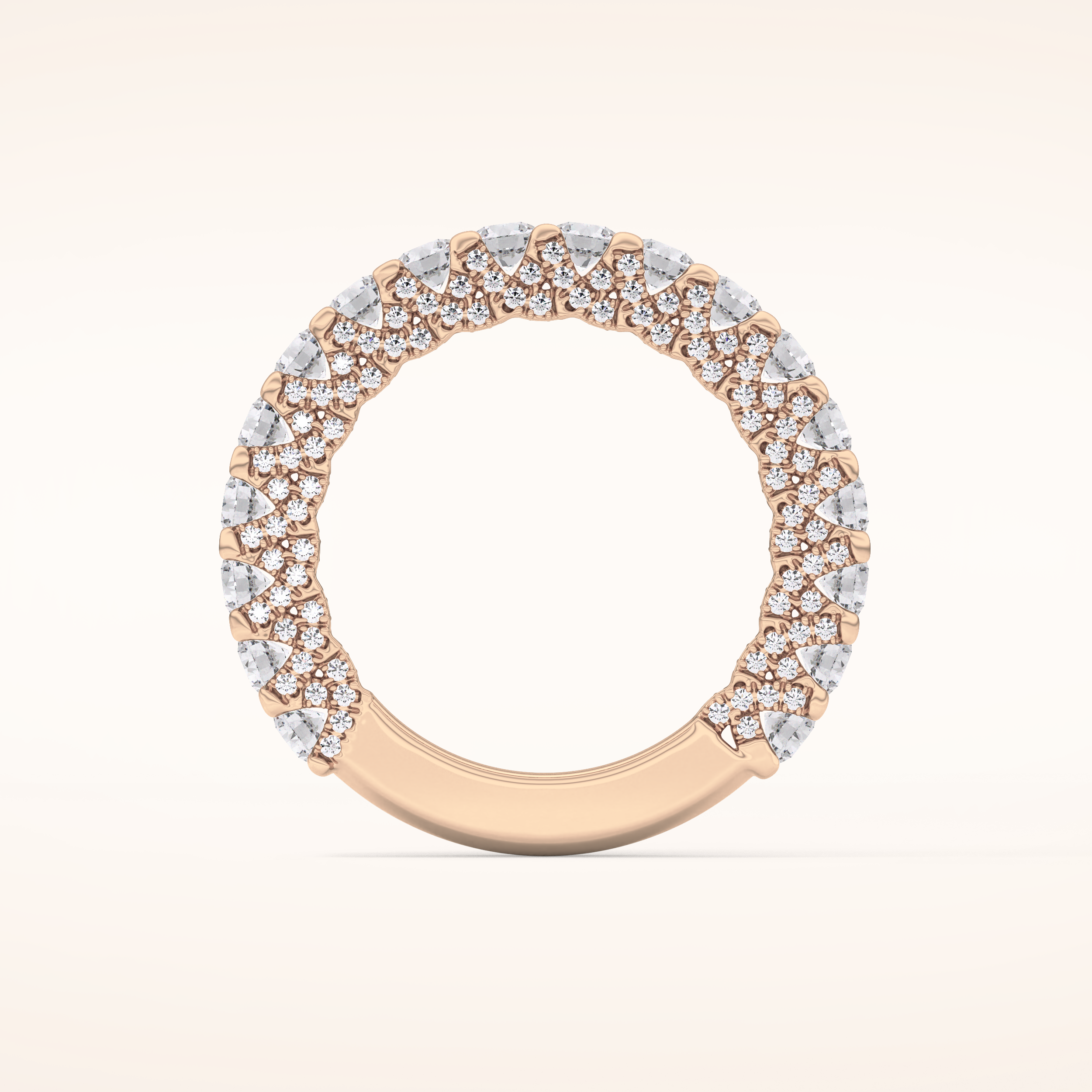1.83 TCW Round Shaped Moissanite Half Eternity Wedding Band