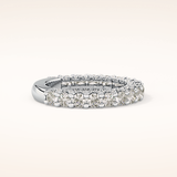 1.83 TCW Round Shaped Moissanite Half Eternity Wedding Band