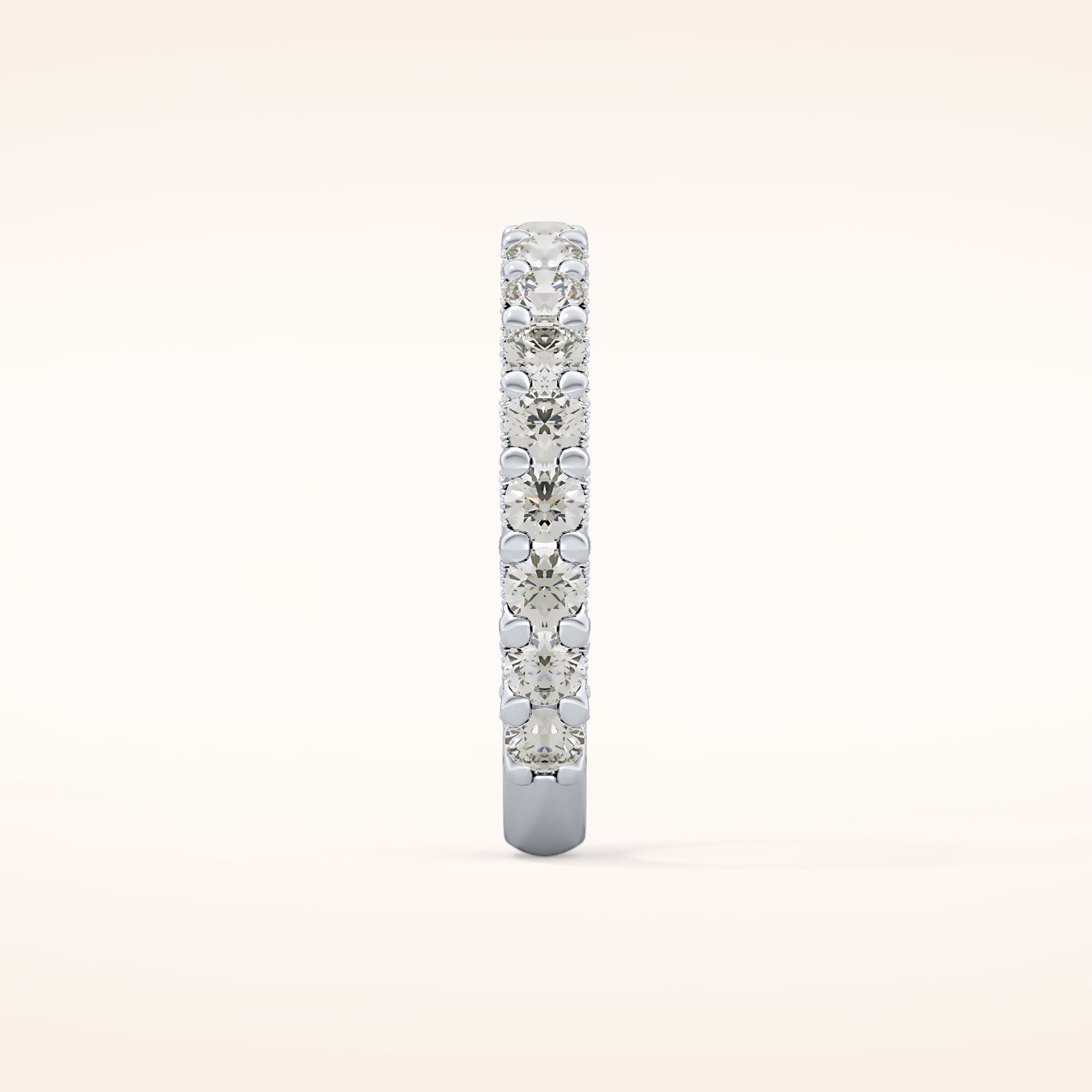 1.83 TCW Round Shaped Moissanite Half Eternity Wedding Band
