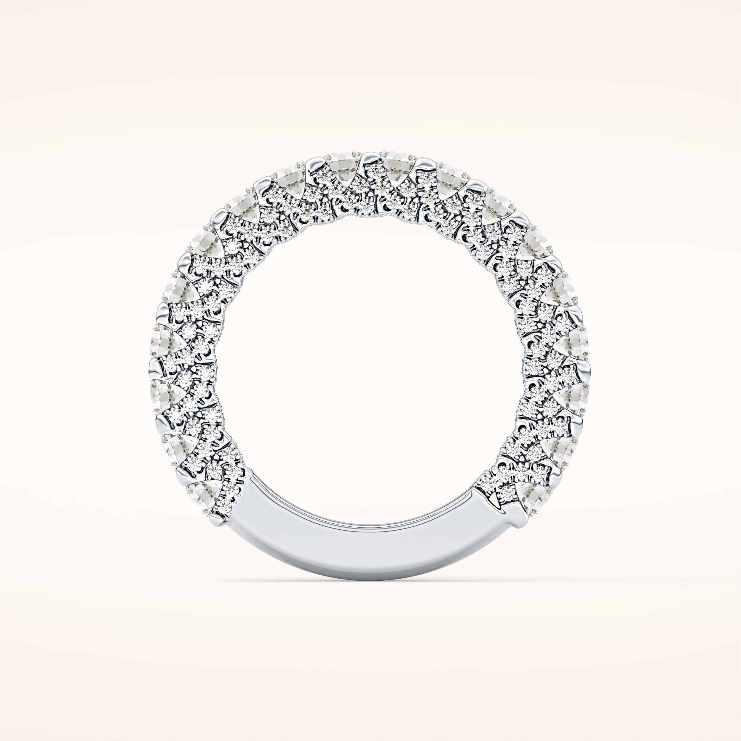 1.83 TCW Round Shaped Moissanite Half Eternity Wedding Band
