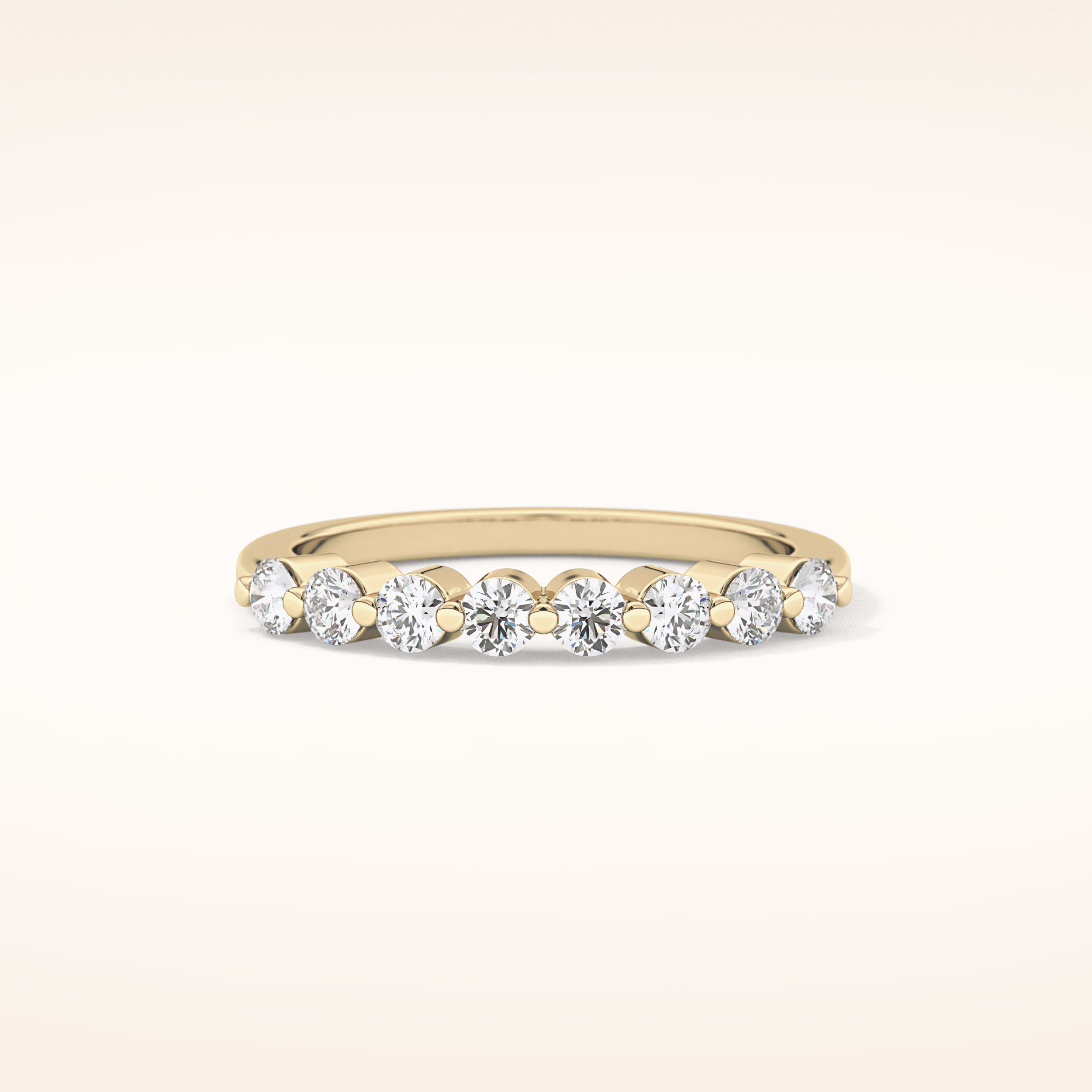 0.47 TCW Round Shaped Moissanite Half Eternity Wedding Band