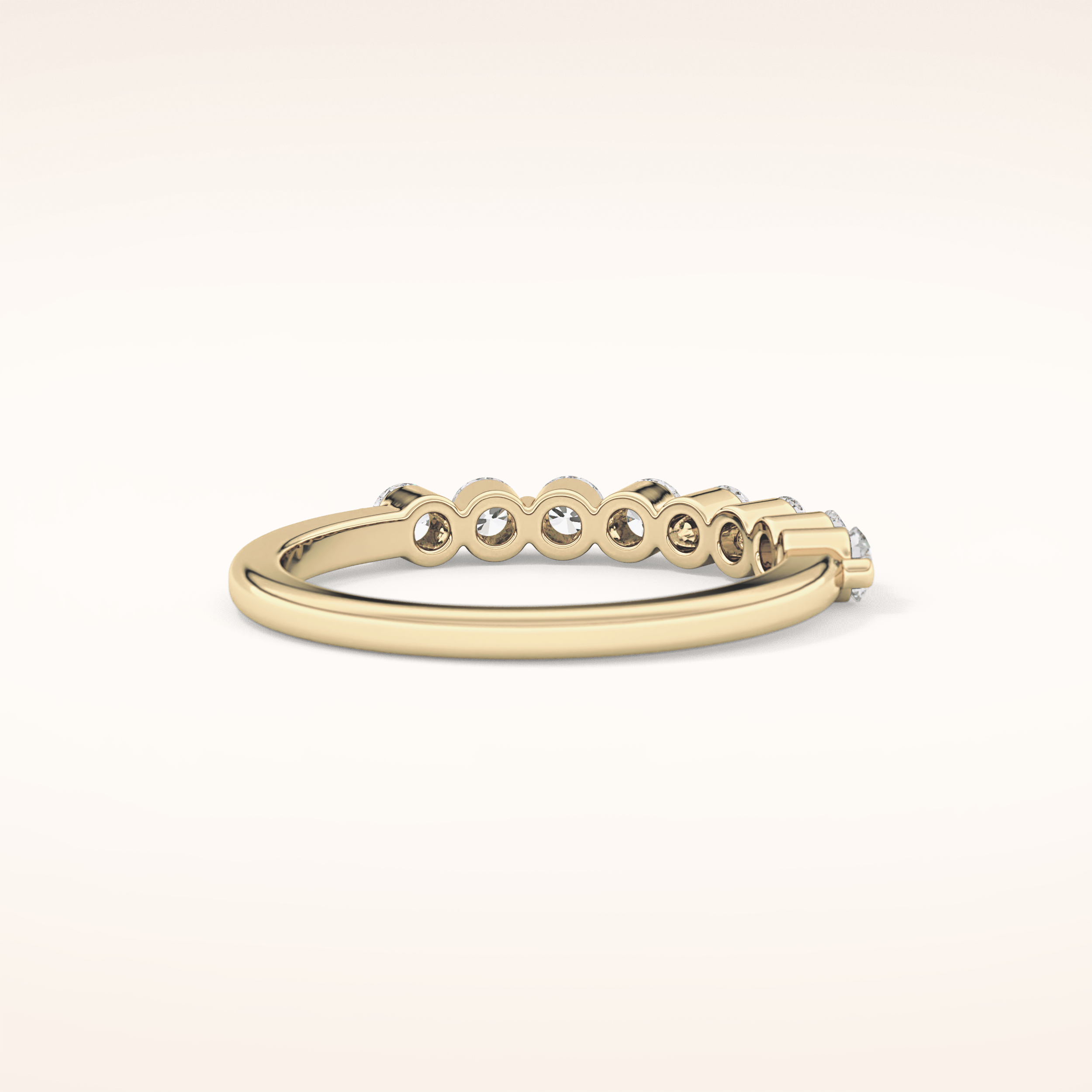 0.47 TCW Round Shaped Moissanite Half Eternity Wedding Band