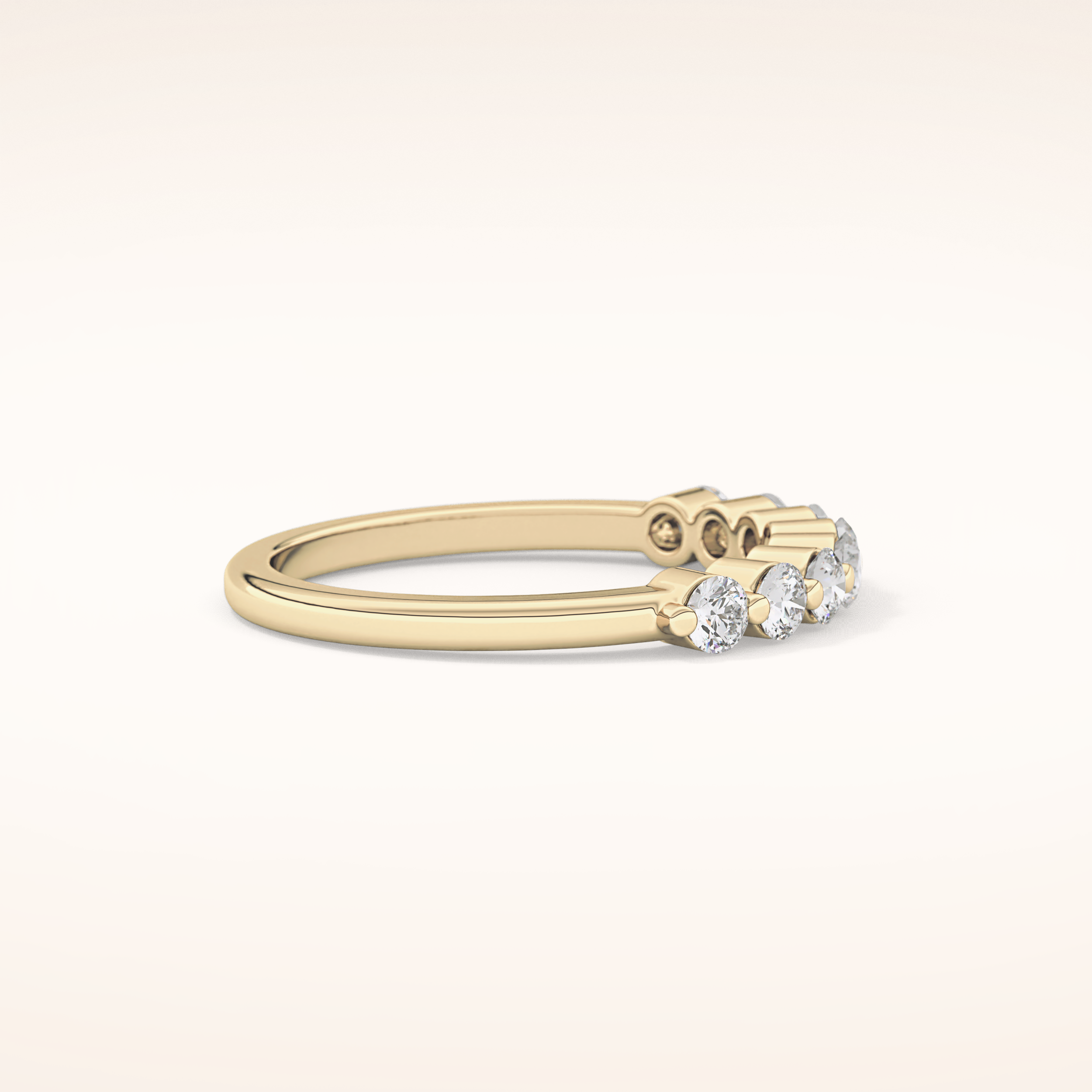 0.47 TCW Round Shaped Moissanite Half Eternity Wedding Band