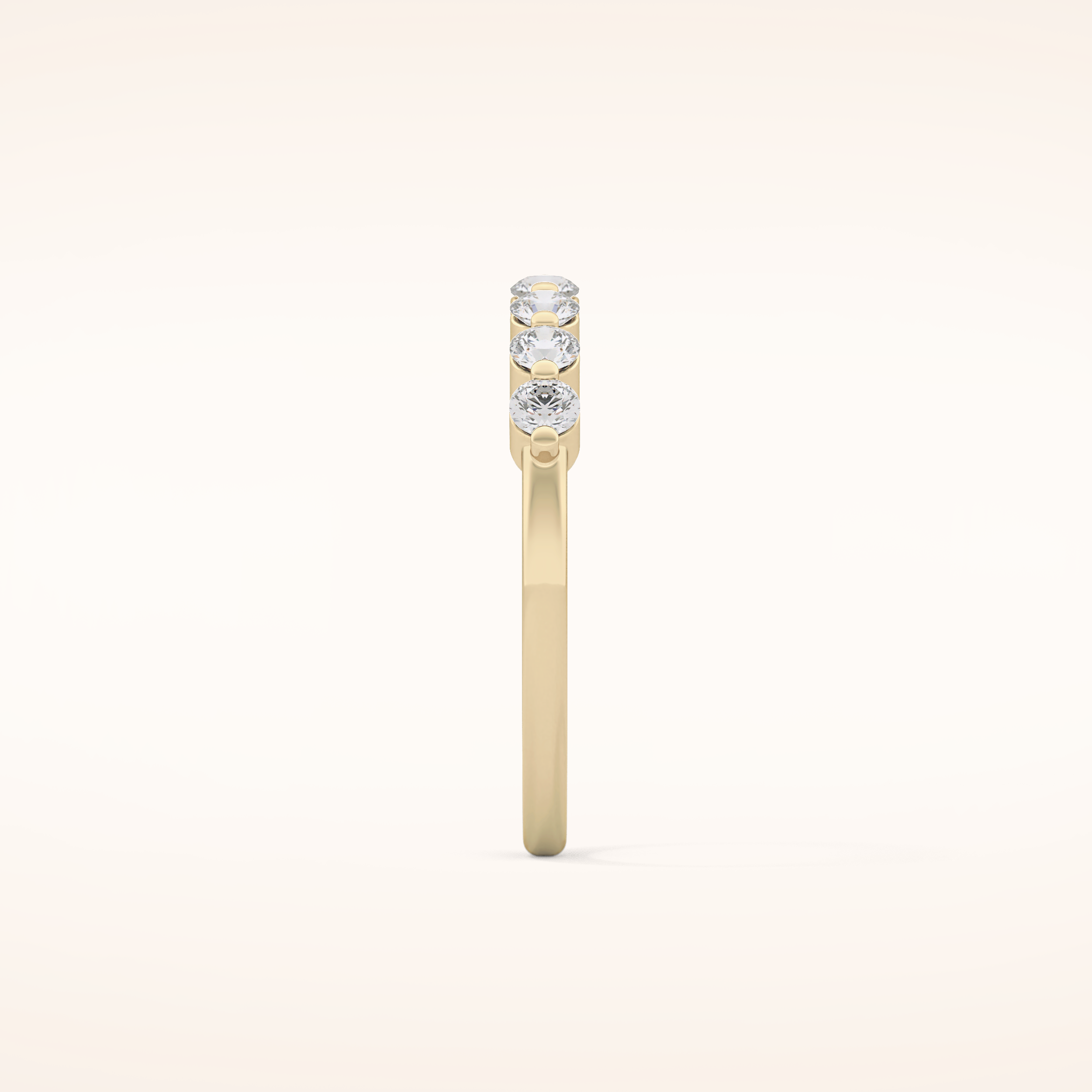 0.47 TCW Round Shaped Moissanite Half Eternity Wedding Band