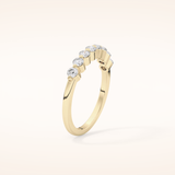 0.47 TCW Round Shaped Moissanite Half Eternity Wedding Band