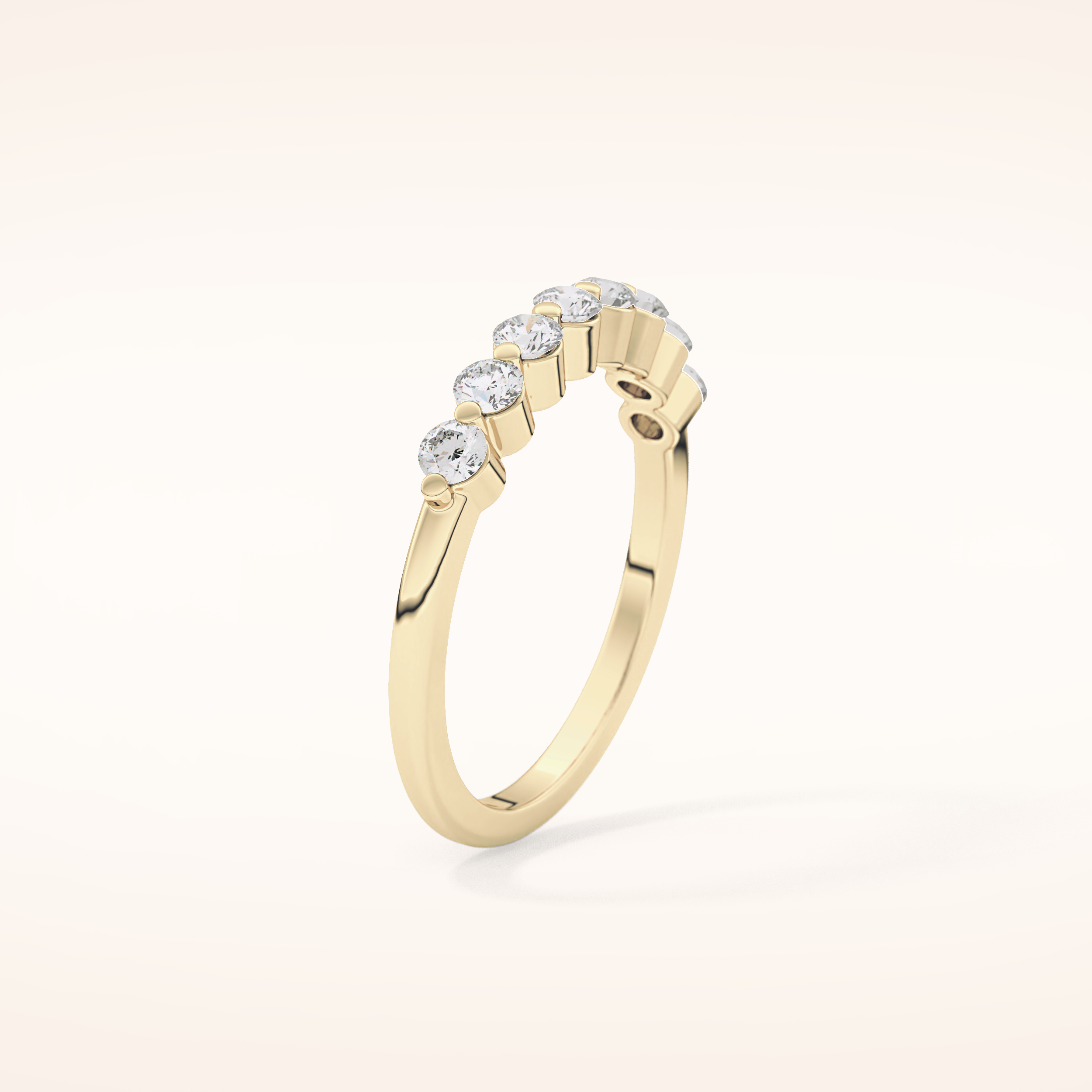 0.47 TCW Round Shaped Moissanite Half Eternity Wedding Band
