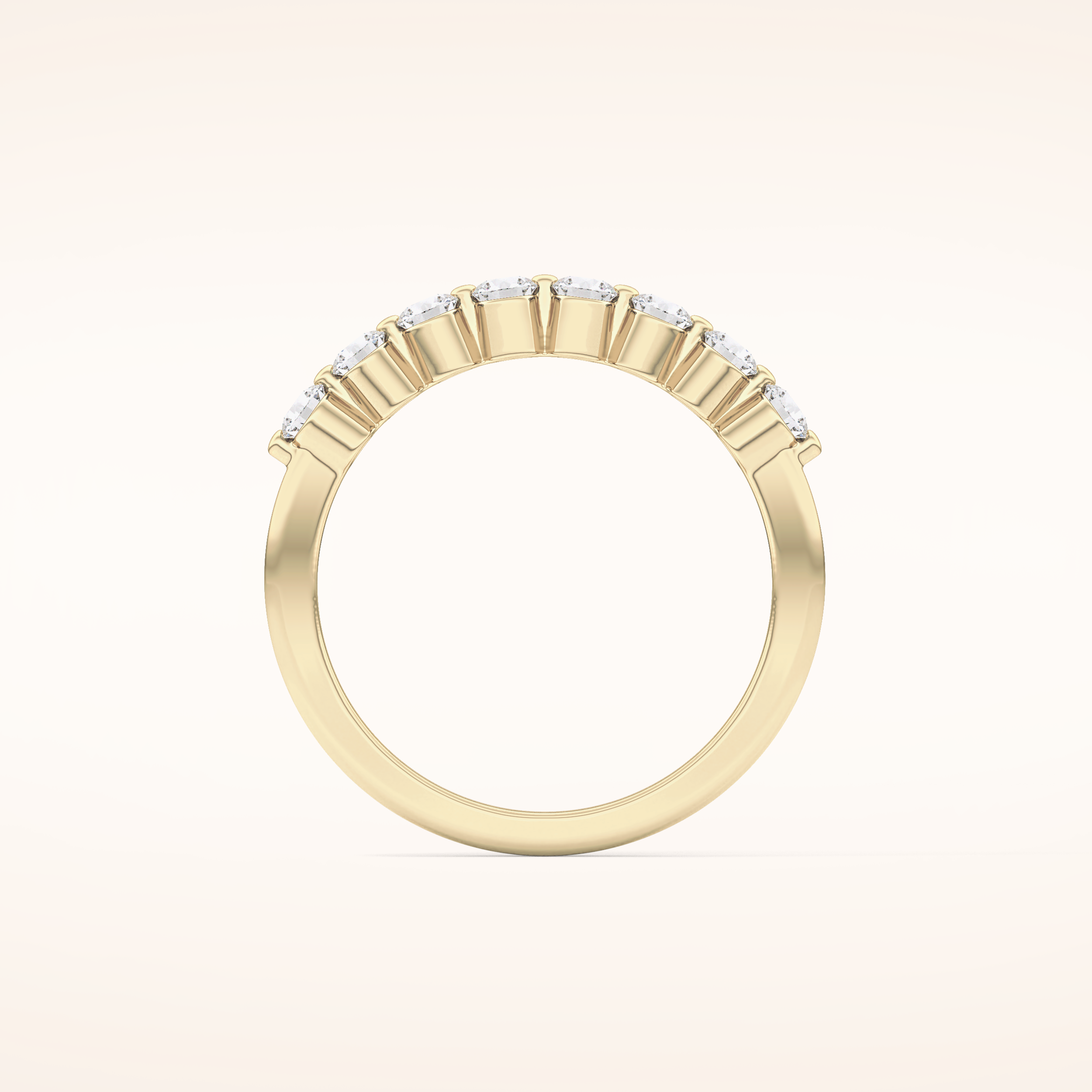 0.47 TCW Round Shaped Moissanite Half Eternity Wedding Band