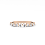 Half Eternity Wedding Band with 0.47 TCW Round Cut Moissanite – Yellow, White, or Rose Gold