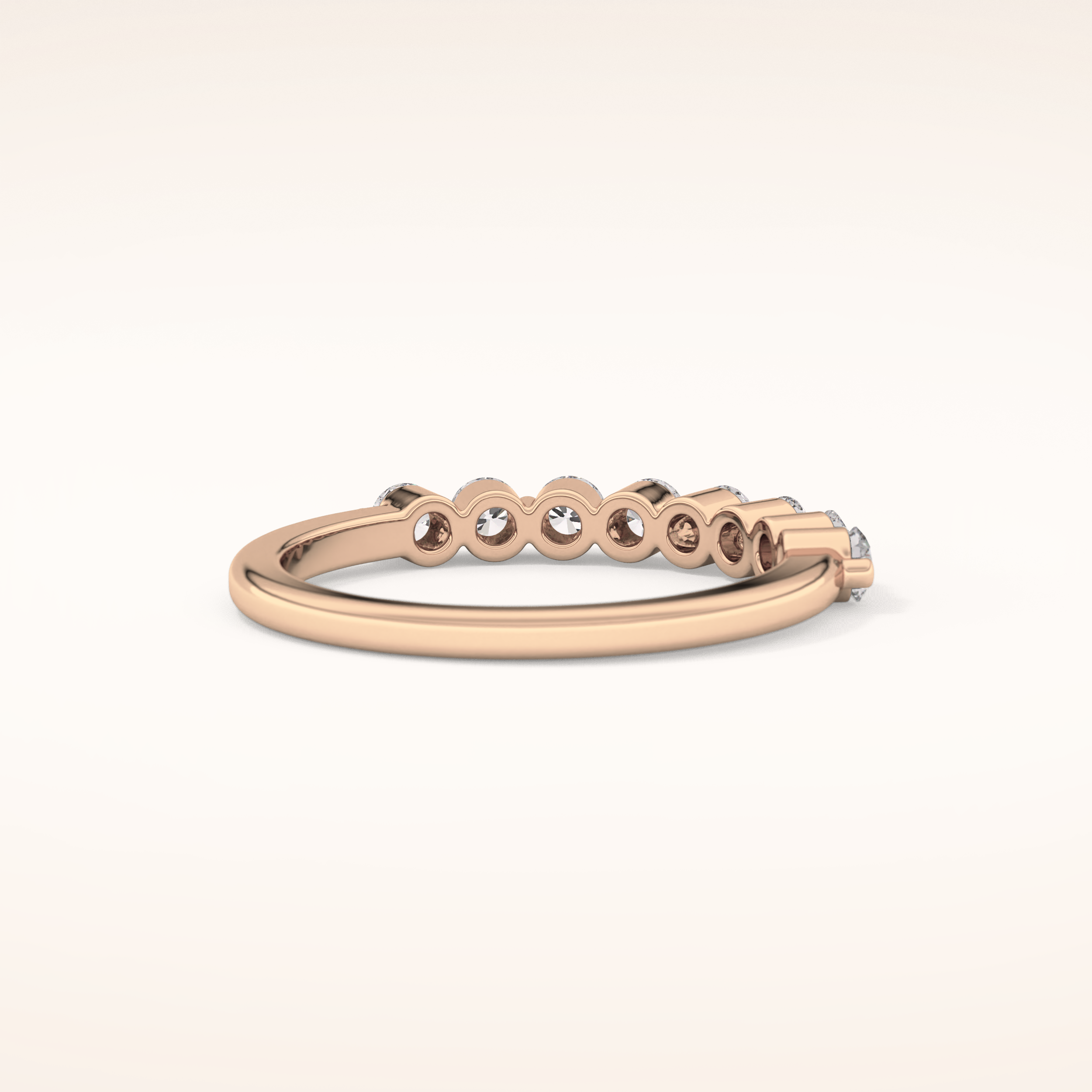 0.47 TCW Round Shaped Moissanite Half Eternity Wedding Band