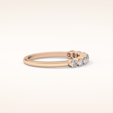 0.47 TCW Round Shaped Moissanite Half Eternity Wedding Band