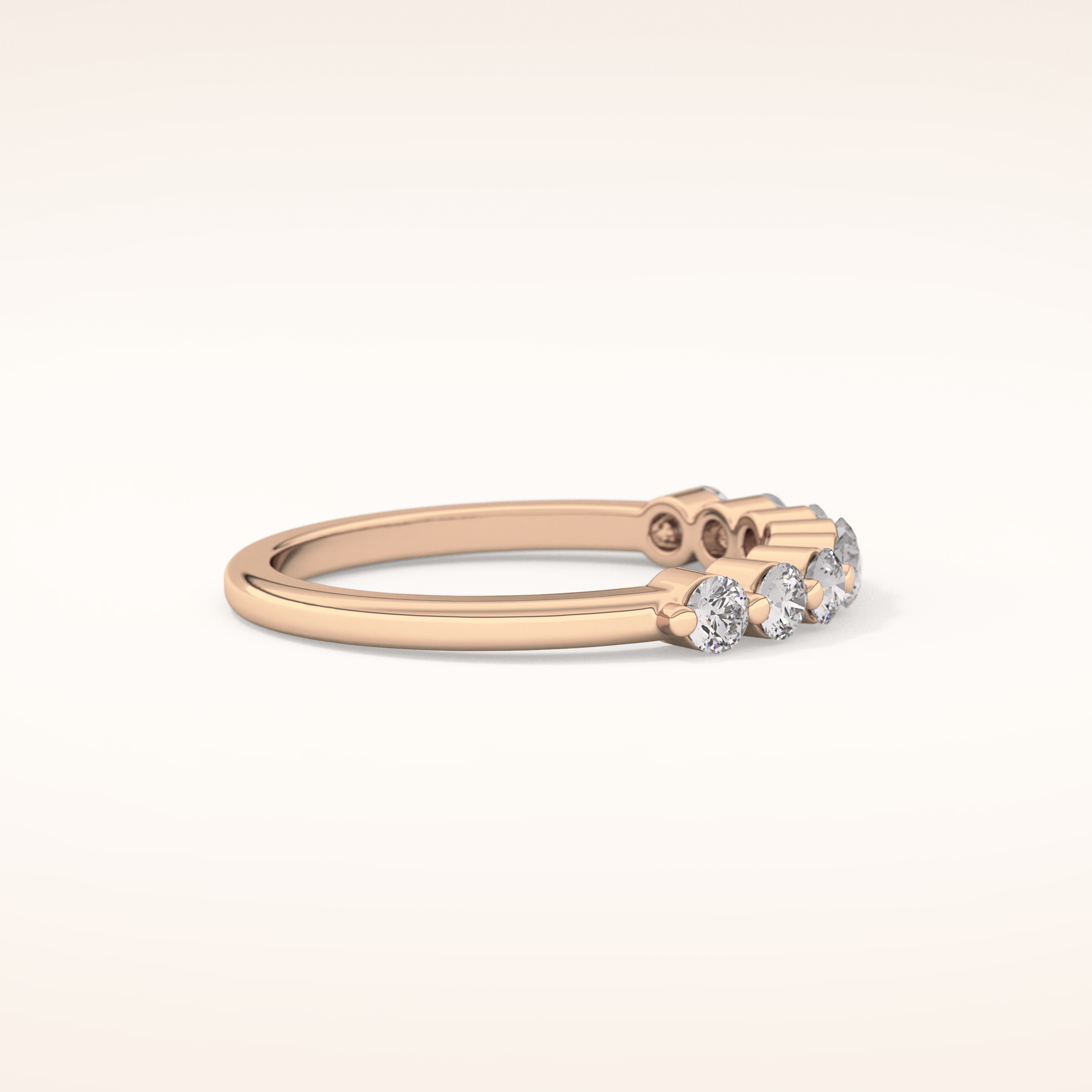 0.47 TCW Round Shaped Moissanite Half Eternity Wedding Band
