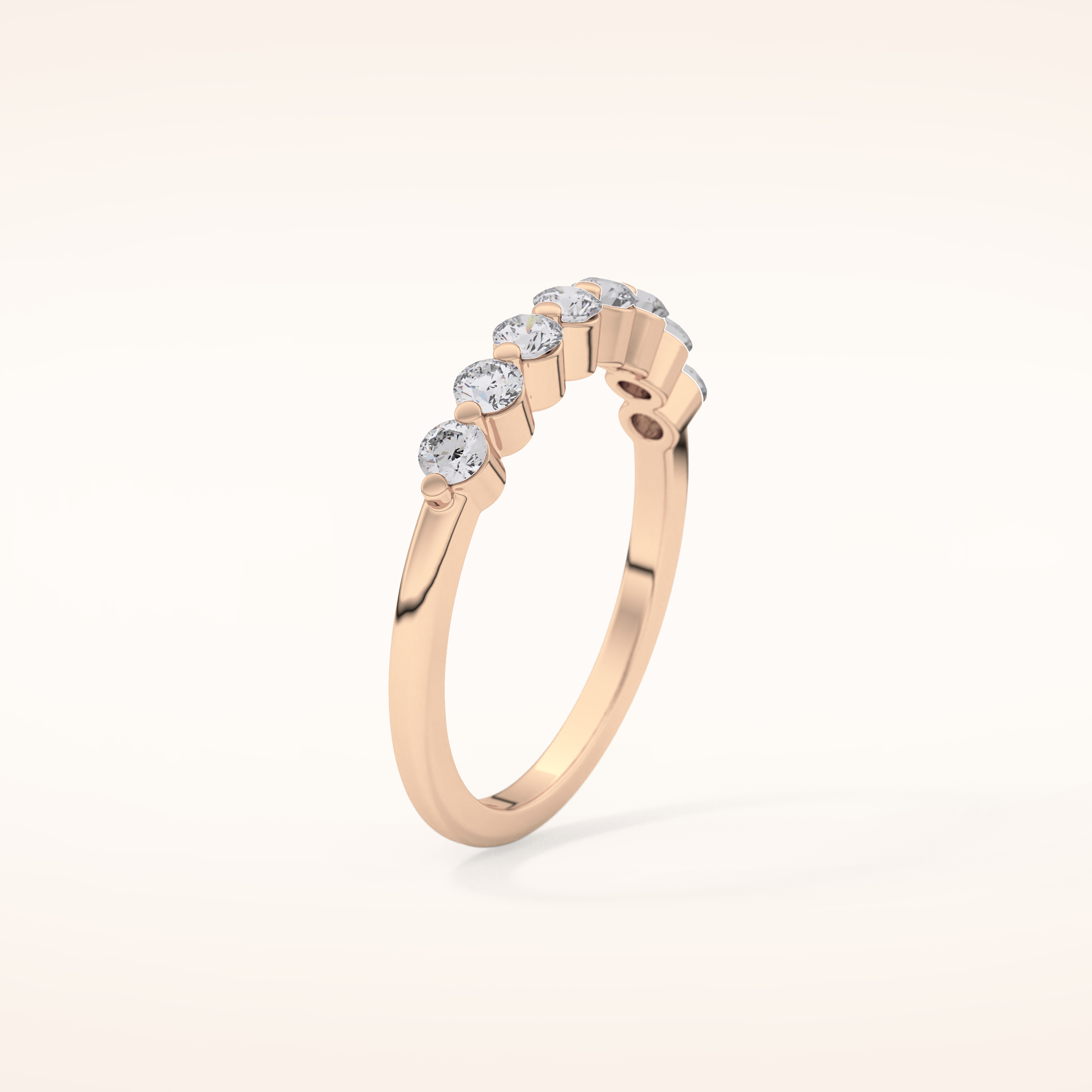 0.47 TCW Round Shaped Moissanite Half Eternity Wedding Band