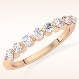 0.47 TCW Round Shaped Moissanite Half Eternity Wedding Band